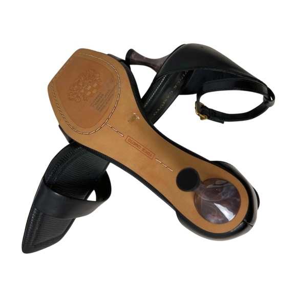 Vince Camuto Vinkely Black Square Toe Kitten Heel Sandal Purple Marbled NWOT 7.5 - Picture 9 of 10